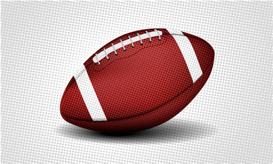 American college high school junior striped football isolated on white background