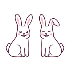 Cute cartoon rabbits