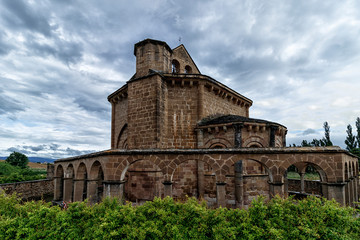 santa maria de eunate at sunset
