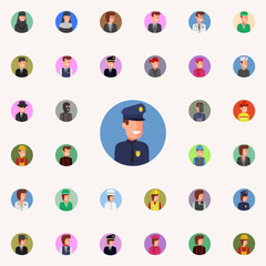 colored avatar of policeman icon. Avatar icons universal set for web and mobile