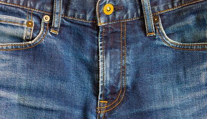blue jeans, front view