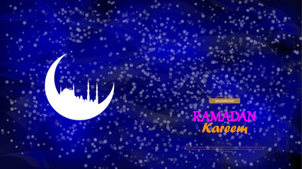 Obraz na płótnie Canvas Ramadan Kareem. Concept banner of islamic theme. Traditional month and mosque on a dark background. Vector illustration - Vector.