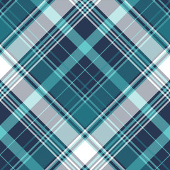 Blue pixel check tartan seamless fabric texture