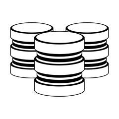 servers database technology in black and white
