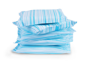 stack of sanitary napkins, pads on a white background