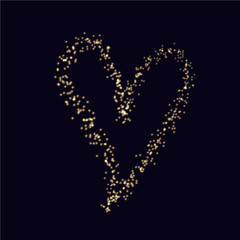 Fototapeta na wymiar Valentine Day vector background with sparkles glitter heart shape. Holiday design