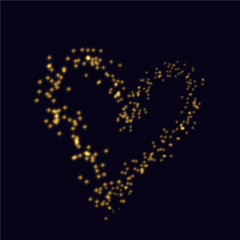 Valentine Day vector background with sparkles glitter heart shape. Holiday design
