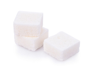 white sugar cube on white background