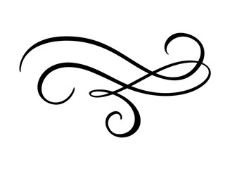 Vector vintage line elegant dividers and separators, swirls and corners decorative ornaments. Floral lines filigree design elements. Flourish curl elements for invitation or menu page illustration