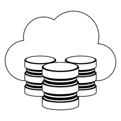 cloud computing technology in black and white