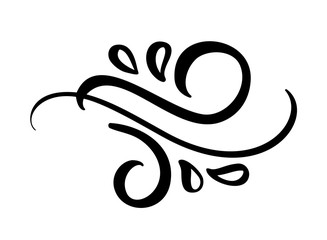 Vector vintage line elegant dividers and separators, swirls and corners decorative ornaments. Floral lines filigree design elements. Flourish curl elements for invitation or menu page illustration