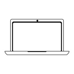 laptop computer technology in black and white