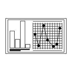 Fototapeta premium statistics graph report in black and white