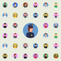 colored avatar of police woman icon. Avatar icons universal set for web and mobile