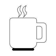 coffee mug drink isolated in black and white