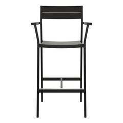Modern wooden black Bar Stool isolated on white background