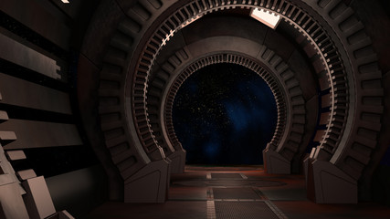 Space environment, ready for comp of your characters.3D rendering © Natalia80