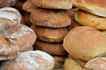 assortment of baked bread
