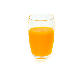 orange juice on white background