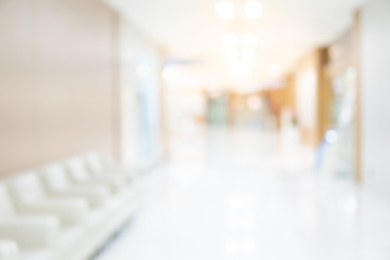 Abstract blur luxury hospital corridor. Blur clinic interior background with defocused effect....