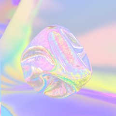 Holographic abstract shape. It can be used for posters, cards, flyers, brochures, magazines and any kind of cover