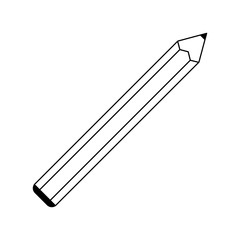 pencil education symbol isolated in black and white