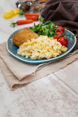 Turkey Blue Cord Coquillettes with Cheese