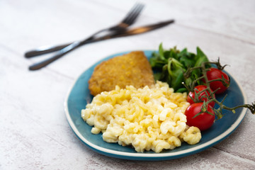 Turkey Blue Cord Coquillettes with Cheese