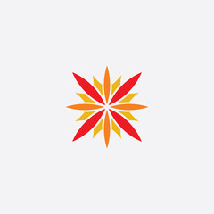 abstract flower red yellow vector element