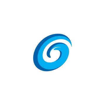 blue g logo letter water wave icon