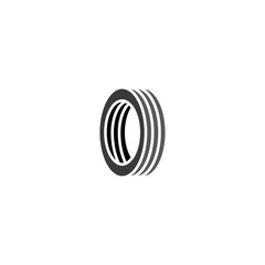 car tire letter o logo vector icon symbol