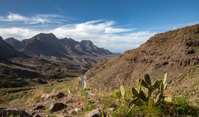 Beautiful landscape of volcanic mountains. Wild nature.