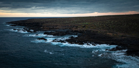  Beautiful sea landscape of the ocean, islands and sky in the clouds.