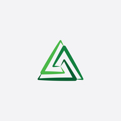 green triangle symbol logo sign element vector icon