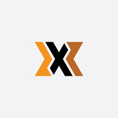 Obraz premium logo x icon letter orange black vector sign