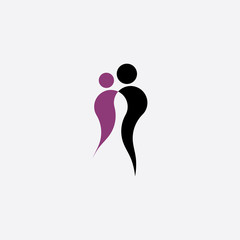 man and woman holding hands love concept logo