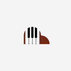 piano logo icon vector element