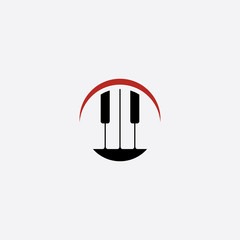 piano logo music icon vector symbol