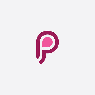 purple p logo letter vector logo sign
