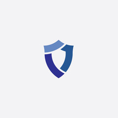 security shield icon vector blue logo