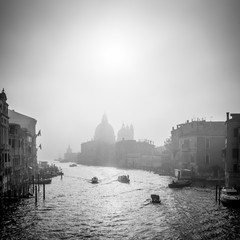 Canal Grande in Schwarz Weiss, Venedig, Italien