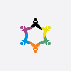 teamwork people group symbol illustration element logo sign