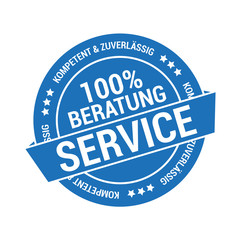 Aufkleber für 100% Beratung und Service