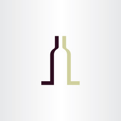wine bottle symbol logo element vector