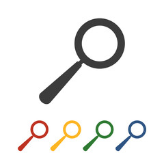 flat icons magnifying glass color set