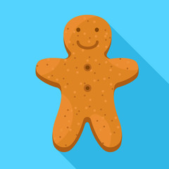Man gingerbread icon. Flat illustration of man gingerbread vector icon for web design