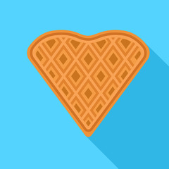 Heart waffle icon. Flat illustration of heart waffle vector icon for web design