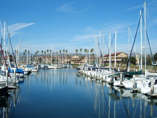 travel to Califonia. Yacht harbour in Ventura town.