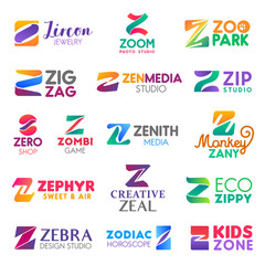 Letter Z corporate identity, business icons