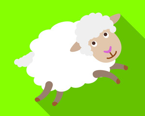 Playful sheep icon. Flat illustration of playful sheep vector icon for web design